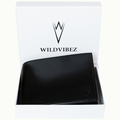 WILDVIBEZ Men Formal, Casual, Evening/Party, Trendy Black Genuine Leather Wallet(4 Card Slots)