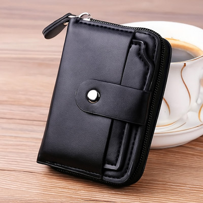 TPJ Mart Men & Women Casual Black Genuine Leather Card Holder(9 Card Slots)