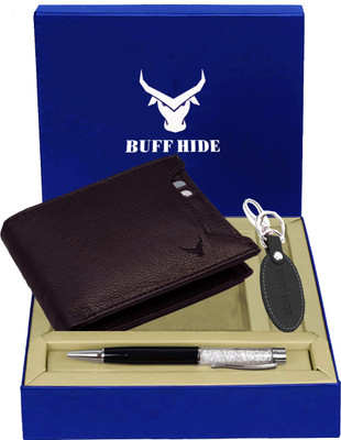BUFFHIDE Men Brown Genuine Leather Wallet(10 Card Slots)
