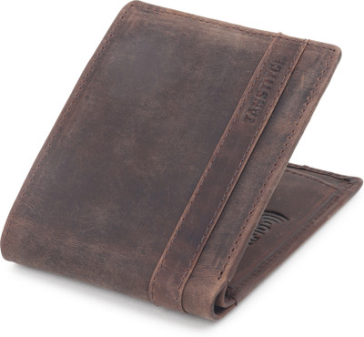 TANSTITCH Men Casual Brown Genuine Leather Wallet(9 Card Slots)
