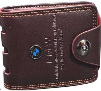 HRFSTAR Men Casual Brown Genuine Leather Wallet(5 Card Slots)