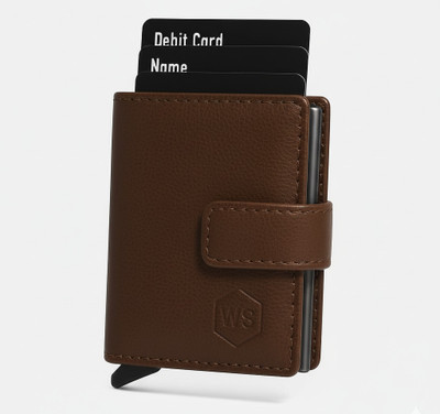 WALLETSTREET Men & Women Casual, Ethnic, Evening/Party, Formal Brown Genuine Leather, Aluminium Wallet(9 Card Slots)