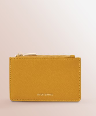 ACCESSORIZE LONDON Women Casual Yellow Artificial Leather Card Holder(5 Card Slots)