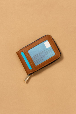 SAMTROH Men & Women Casual Tan Artificial Leather Card Holder(12 Card Slots)