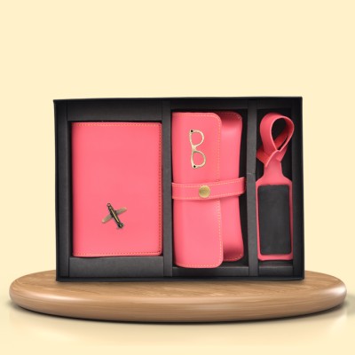 Your Gift Studio Men Casual, Evening/Party, Travel, Formal Pink Artificial Leather Document Holder(4 Card Slots, Pack of 3)