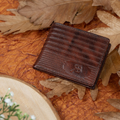 Rich Born Men Casual Brown Genuine Leather Wallet(5 Card Slots)