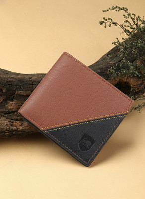 SAMTROH Men Tan, Black Artificial Leather Wallet(8 Card Slots)