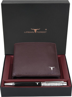 URBAN FOREST Men Casual Brown Genuine Leather Wallet(8 Card Slots)