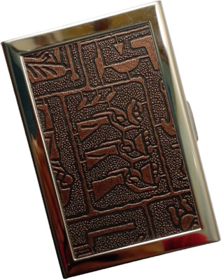 SAMTROH Men & Women Casual Brown Aluminium Card Holder(6 Card Slots)