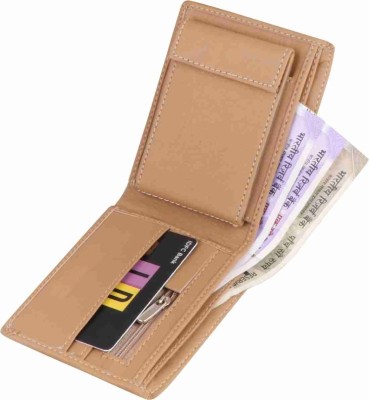 TAQWA Men Trendy, Travel, Formal, Casual Beige Genuine Leather, Artificial Leather Wallet(10 Card Slots)