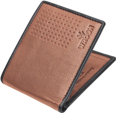 WROGN Men Casual Tan Genuine Leather Wallet(4 Card Slots)