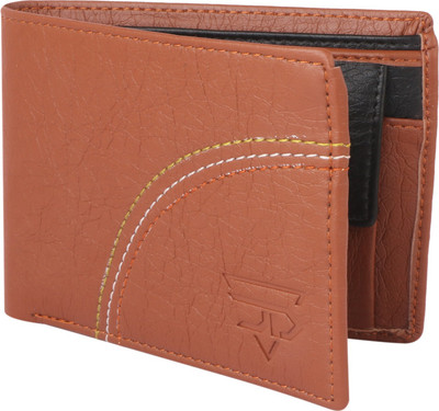 JND Men Trendy Tan Artificial Leather Wallet(4 Card Slots)