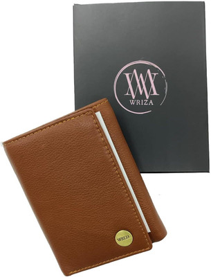 WRIZA Men Casual Brown Genuine Leather Wallet(9 Card Slots)