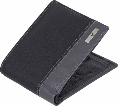 napa hide Men Black, Grey Genuine Leather Wallet(9 Card Slots)