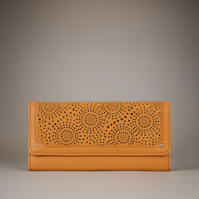 LINO PERROS Women Casual Orange Artificial Leather Wallet(12 Card Slots)