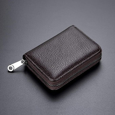 Monvelli Men & Women Casual Brown Artificial Leather Card Holder(9 Card Slots)