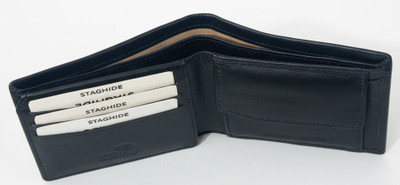 STAGHIDE Men Trendy Black Genuine Leather Wallet(6 Card Slots)