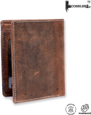 Cobbler Men Casual Brown Genuine Leather Wallet(9 Card Slots)