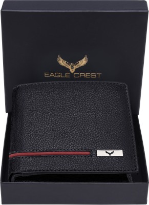 Eagle Crest Men Casual Black Genuine Leather Wallet(3 Card Slots)