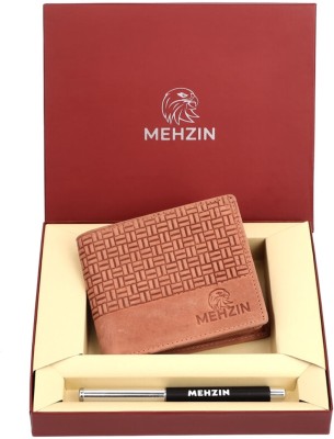 MEHZIN Men Formal Brown Genuine Leather Wallet(8 Card Slots)