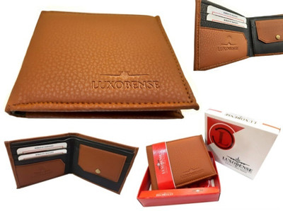 LUXOBENSE Men Casual Brown Artificial Leather Wallet(2 Card Slots)