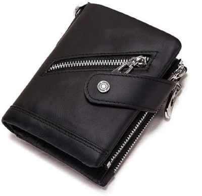 SPL Men Casual Black Genuine Leather Wallet(14 Card Slots)