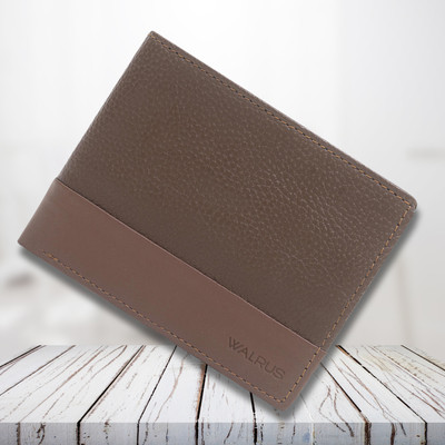 Walrus Men Casual Tan Artificial Leather Wallet(4 Card Slots)