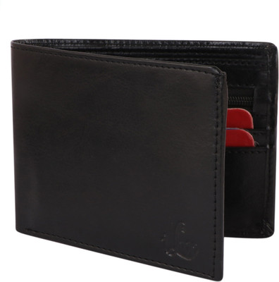 zaphod Men Black Artificial Leather Card Holder(8 Card Slots)