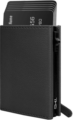 LEATHERSCRAFTS Men Formal Black Genuine Leather Money Clip(8 Card Slots)