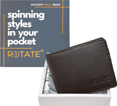 ROTATE Men Casual, Formal, Evening/Party Brown Artificial Leather Wallet(6 Card Slots)