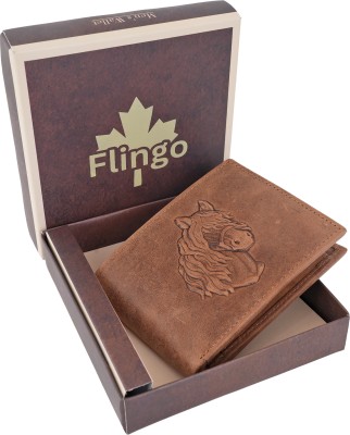 Flingo Men Casual, Formal Tan Genuine Leather Wallet(3 Card Slots)