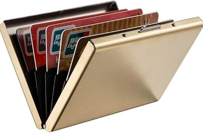 Taabar Men & Women Gold Aluminium Card Holder(7 Card Slots)