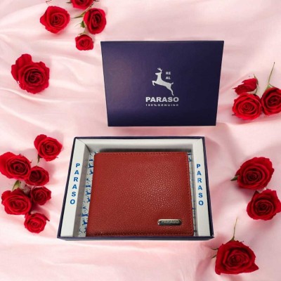 real paraso Men & Women Casual, Trendy, Evening/Party, Formal, Travel Red Genuine Leather Wallet(3 Card Slots)