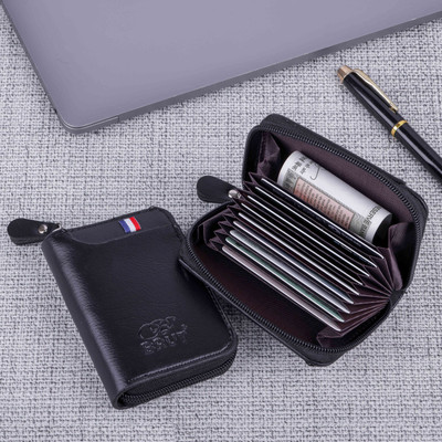 watchstar Men & Women Casual, Formal Black Genuine Leather Card Holder(11 Card Slots)