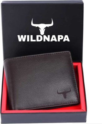 WILD NAPA Men Casual Brown Genuine Leather Wallet(8 Card Slots)