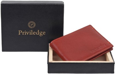 PRIVILEDGE Men Trendy Tan Genuine Leather Wallet(3 Card Slots)