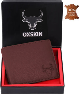oxskin Men Formal Brown Genuine Leather Wallet(8 Card Slots)
