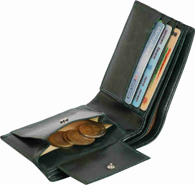 TAQWA Men Trendy Green Artificial Leather Wallet(11 Card Slots)