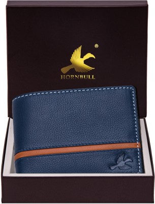 HORNBULL Men Trendy, Casual Blue Genuine Leather Wallet(6 Card Slots)