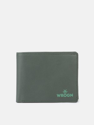 WROGN Men Green Genuine Leather Wallet(8 Card Slots)