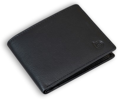 BAGMAN Men Casual Black Genuine Leather Wallet(4 Card Slots)