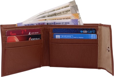 WOLF PRIDE Men Tan Genuine Leather Wallet(7 Card Slots)