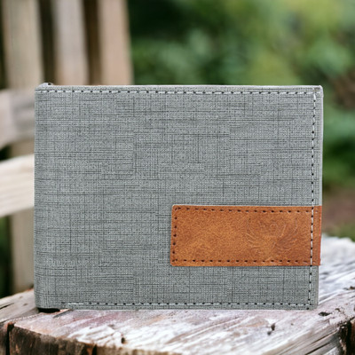 LORENZ Men Casual Grey Artificial Leather Wallet(5 Card Slots)