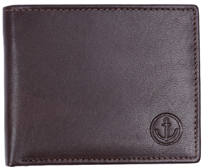 Leder Boat Men Casual, Formal Brown Genuine Leather Wallet(4 Card Slots)