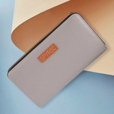 Spyrse Women Casual Grey Artificial Leather Wallet(12 Card Slots)