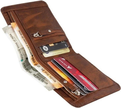 Wildemart Men & Women Casual Brown Artificial Leather Wallet(6 Card Slots)