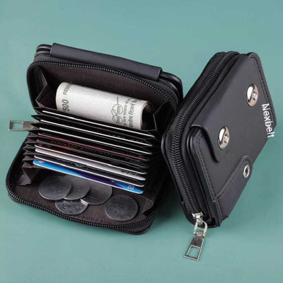 Nexbelt Men & Women Casual, Formal Black Genuine Leather Card Holder(9 Card Slots)