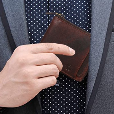 Cotnis Men & Women Trendy, Casual, Formal Brown Genuine Leather Wallet(9 Card Slots)