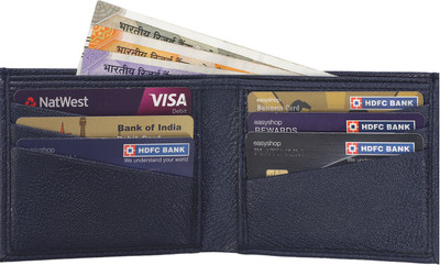 HIDE & SLEEK Men Trendy Blue Artificial Leather Wallet(8 Card Slots)
