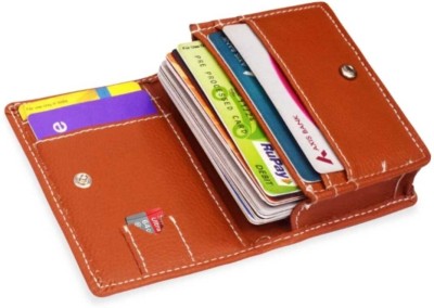 MOONEX FASHION Men & Women Casual Orange Artificial Leather Card Holder(4 Card Slots)